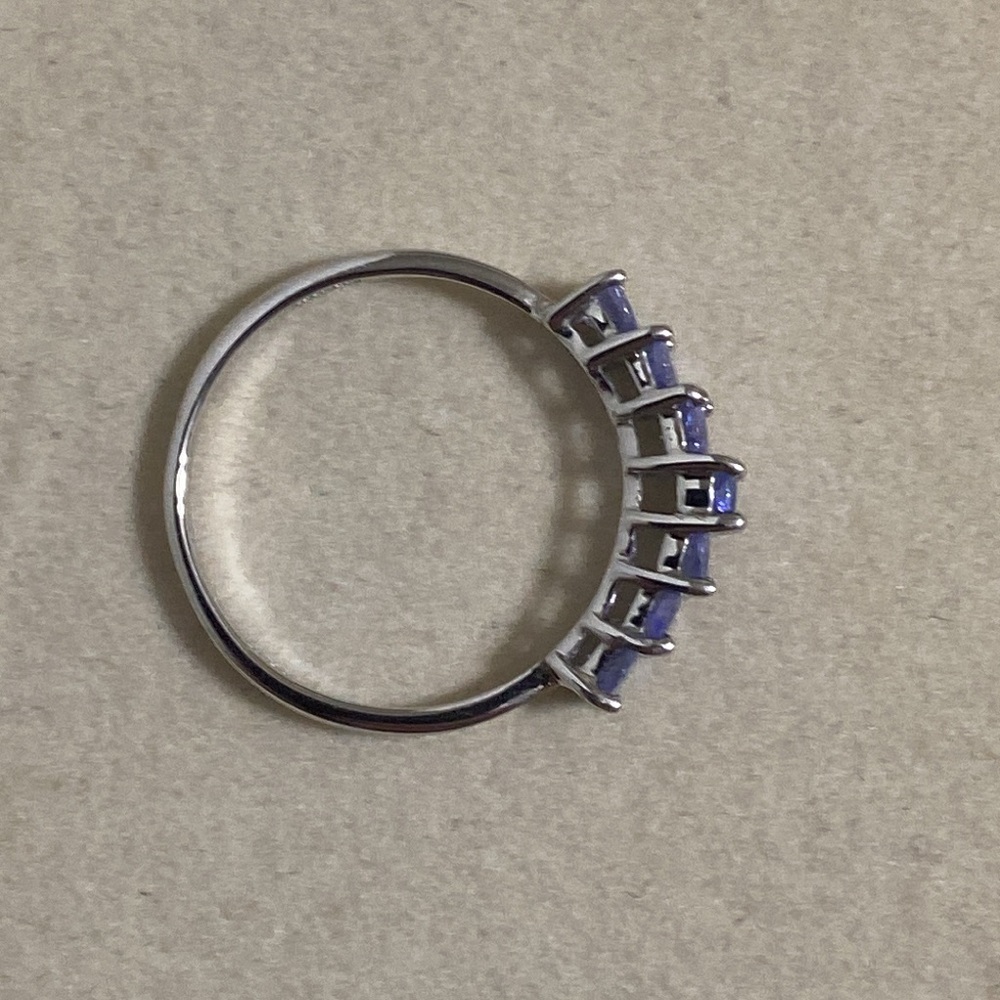 14K White Gold Clyde Duneier Tanzanite Ring - Picture 5 of 8